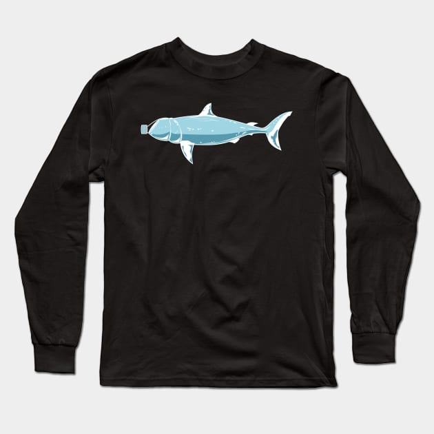 Plastic In The Sea Shark Fish Fridays Demo Long Sleeve T-Shirt by avshirtnation